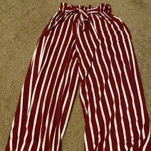 Burgundy Striped Pants